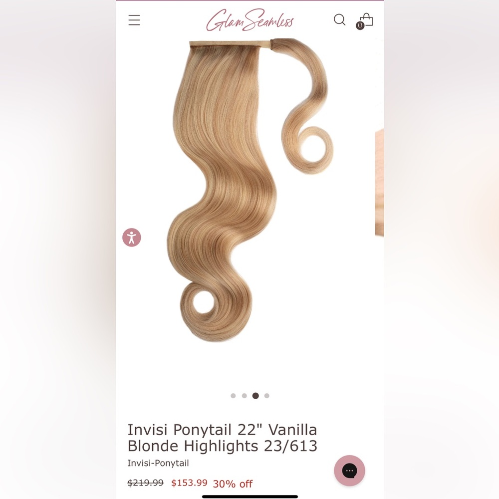 Glam Seamless ponytail clip in hair extension blonde